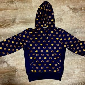 Champion Hoodie size Small. Navy/Orange